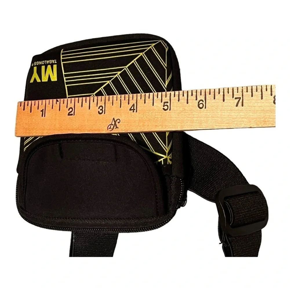 MY Tagalongs neoprene fanny/hipster pouch adjustable elastic belt black & green - Picture 7 of 8